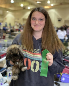 Addison Robinette at her first Louisiana State 4H Rabbit Show.